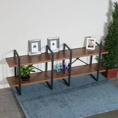 Hinchinbrook 28.35x22 H x 70.86x22 W Metal Etagere Bookcase Trent Austin Design