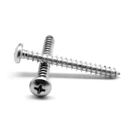 #10-12 x 2 Sheet Metal Screw Phillips Pan Head Type A Stainless Steel 18-8 Pk 1000