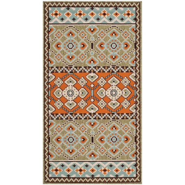 Safavieh Veranda 093 Red, Chocolate 9& x 12& Indoor/Outdoor Rug