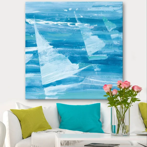 Designart &From The Shore I& Nautical & Beach Gallery-Wrapped Canvas - 36 in. Wide x 36 in. High