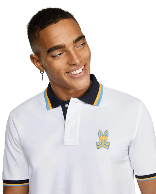 Psycho Bunny, Mens Dartmoor Polo, White