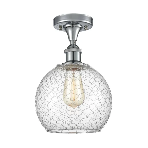Innovations Lighting-Farmhouse Chicken Wire 1 Light Semi-Flush Mount-516-1C-PC-G122-8CSN