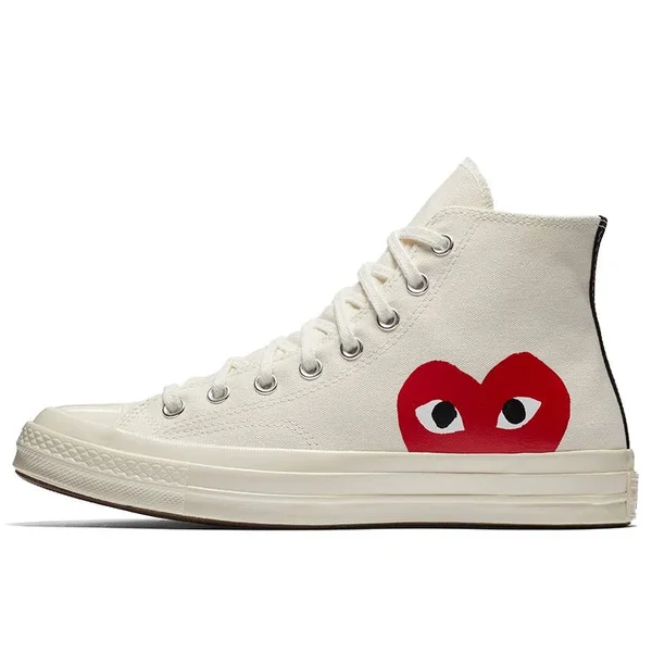 Comme des Garcons Play Black Converse Edition Half Heart Chuck 70 High Sneakers