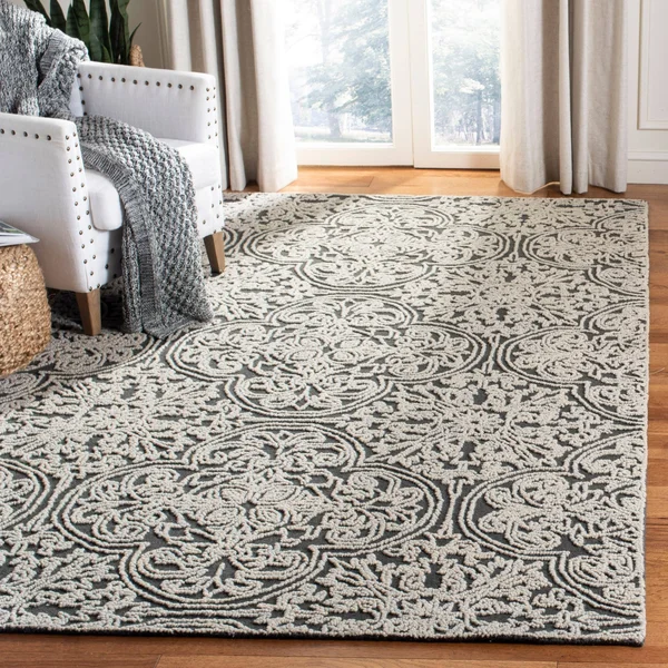 Safavieh Trace Rug Collection TRC101C - Ivory - 6& x 6& Square