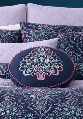 Queen Street Kinsley Round Throw Pillow, Blue
