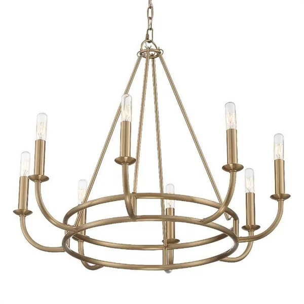 Crystorama BAI-A2108-MK Bailey 8 Light Matte Black Chandelier