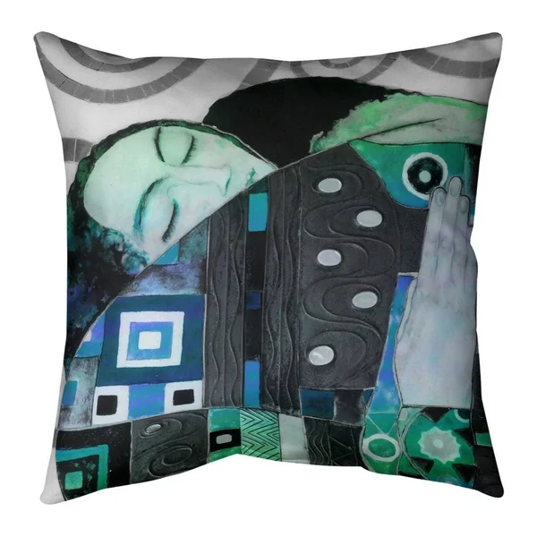 Porch & den Gustav Klimt &Embrace& Throw Pillow - 26 x 26 - Rainbow - Polyester