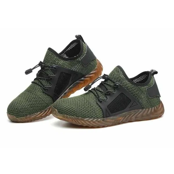 Defender Invincible Shoes Kevlar Sole Steel Toe Construction Sneakers Puncture Resistant Hard Toe, Emerald, Mens 9.5