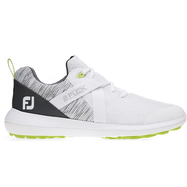 Footjoy Men FJ Flex Golf Shoes - White - Size 11 Wide