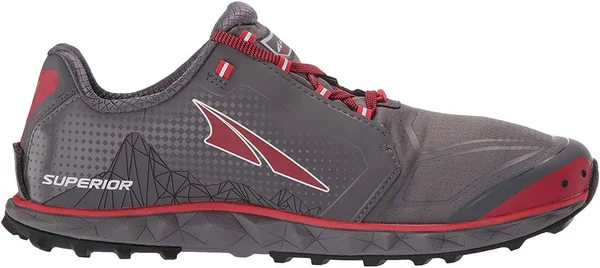 Altra Men's Superior 4 Trail Running Shoe, Gray/Red, 10.5
