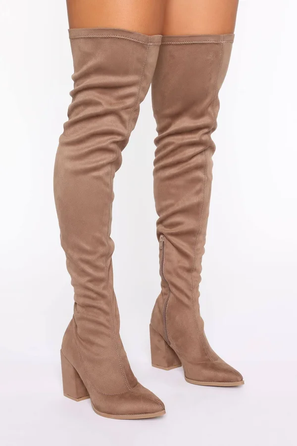 Womens You Made Your Choice Boots in Taupe Size 7.5 by Fashion Nova