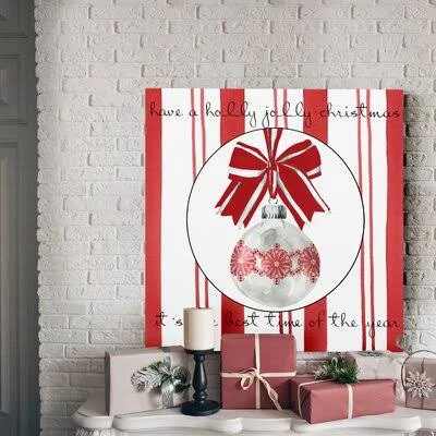 Candy Cane Christmas I - Wrapped Canvas Print The Holiday Aisle Size: 40x22 H x 40x22 W x 1.5x22 D