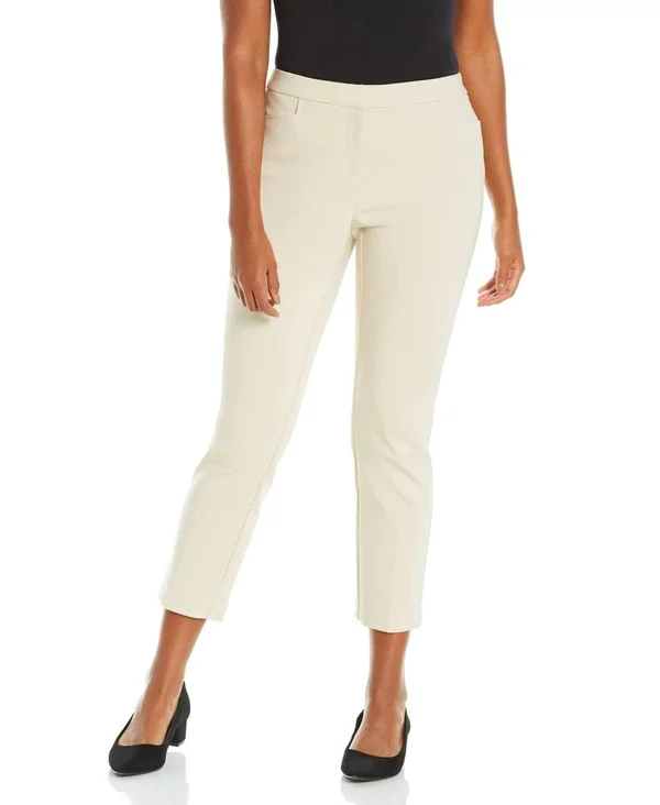 Rafaella Navy Satin Twill Ankle Pants