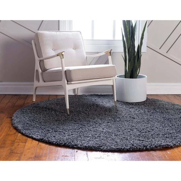Unique Loom Davos Shag Rug - 6& 7 x 6& 7 - Round
