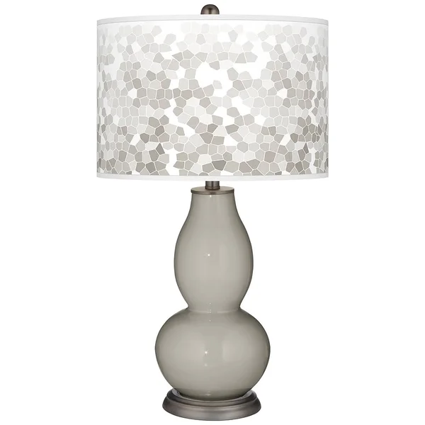 Color + Plus Requisite Gray Mosaic Giclee Double Gourd Table Lamp