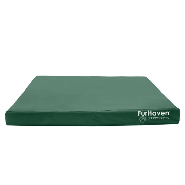 FurHaven Deluxe Mattress Dog Bed - Indoor/Outdoor Oxford Cooling Gel Foam, Forest, Jumbo