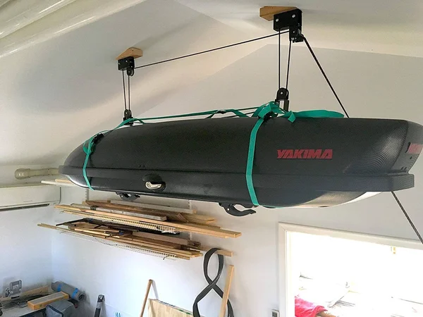 StoreYourBoard Cargo Box Ceiling Storage Hoist - Rooftop Carriers Hi-Lift Pro Garage Pulley