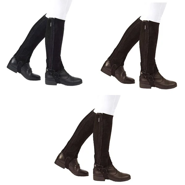 Dublin Unisex Suede Half Chaps II, Adults Large, Brown