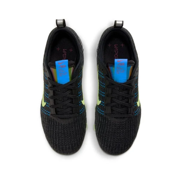 Nike Boys Air VaporMax Flyknit 3 - Shoes Black/Green/Blue Size 04.0