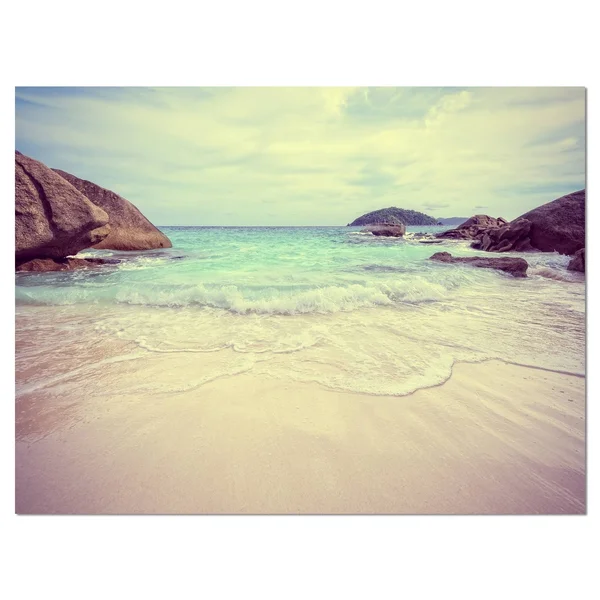 Design Art Vintage Style Seashore Thailand Photographic Print on Wrapped Canvas - White