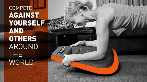 Stealth Core Trainer Personal - Dynamic AB Plank Workout - Interactive Fitness Board (Orange)