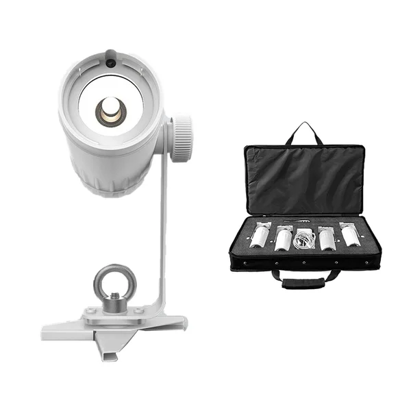 Chauvet DJ EZ Pin 4 Pack LED Spot Stage Lighting + Hurricane Pro Fog Machine, White