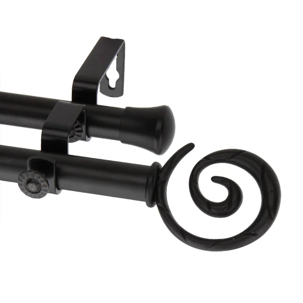 Rod Desyne Spiral Double Curtain Rod, Black