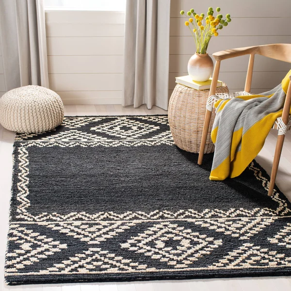Safavieh Natural Fiber Rug Collection NF552Z - Black - 5& x 8&