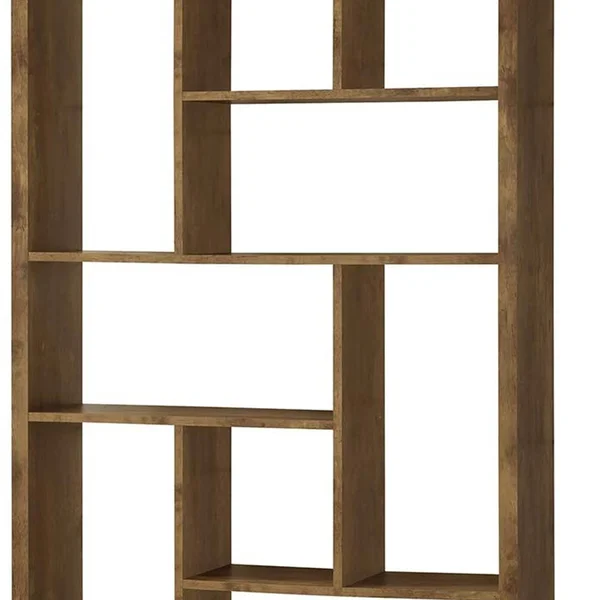Sleek and Sophisticated Bookcase with Multiple Shelves, Brown