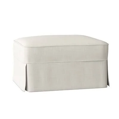 Wayfair Custom Upholstery Barrand Ottoman Body Fabric: Polo Storm
