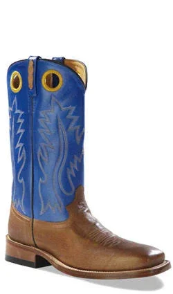 Old West Men's 13 inch Broad Square Toe Cowboy Boots - Size: 11, Blue