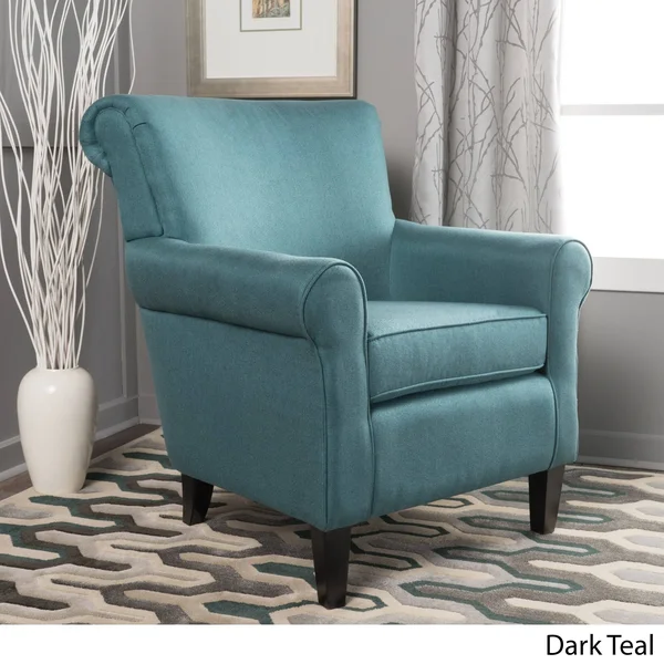 Roseville Upholstered Club Chair - Dark Teal - Christopher Knight Home