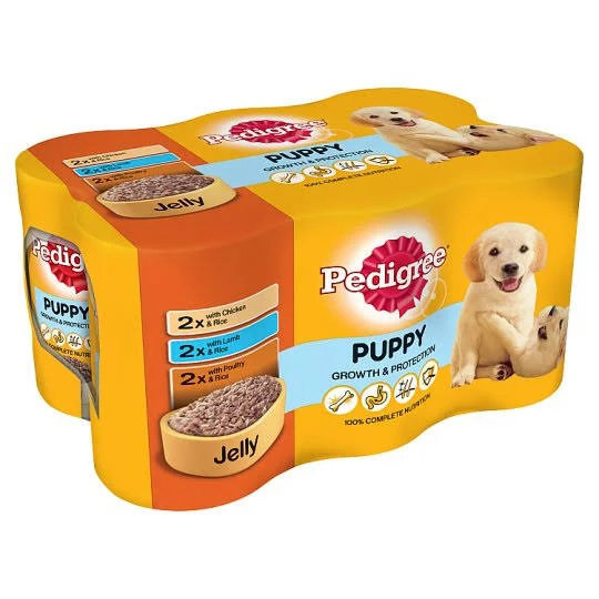 Pedigree Can Cuts in Jelly Tinned Puppy Food 6 X400g