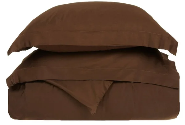 Superior 400 Thread Count 100% Cotton Solid Duvet Cover Set King Burgundy