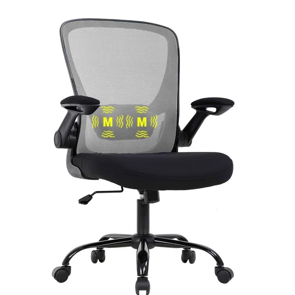 Office Chair Desk Chair Computer Chair Swivel Rolling Massage Task Chair with Lumbar Support Flip-Up Arms Adjustable Mesh Ergono