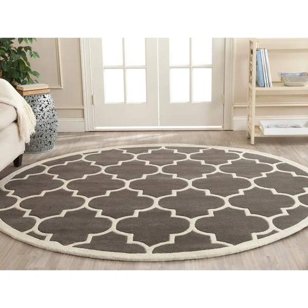 Safavieh Chatham Dark Grey & Ivory 4& x 4& Round Rug