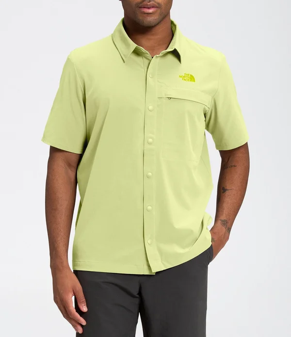 The North Face Men & S First Trail Short Sleeve Shirt - Pale Lime Yellow
