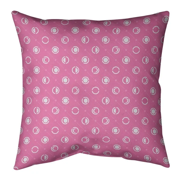 White Accent Monochrome Moon Phases Pattern Throw Pillow - 26 x 26 - White & Blue - Cotton