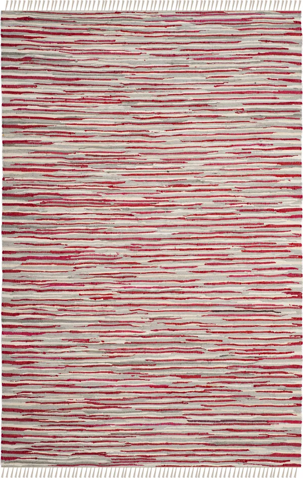 Safavieh Rag Rug RAR129R Red, Multi Rug 6& x 6& Round
