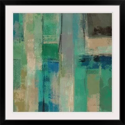Emerald Fields Square II by Silvia Vassileva - Print Wrought Studio Format: Black Frame - Size: 28x22 H x 28x22 W x 1x22 D