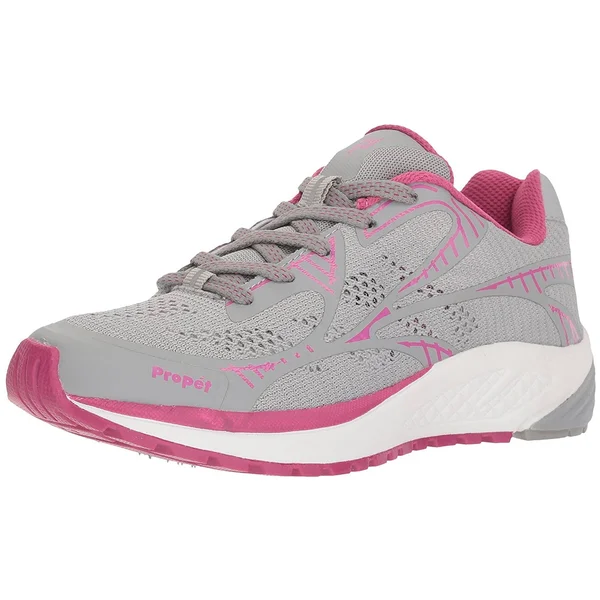 Propet Women's One LT Sneaker - Grey/Berry - Size 5 - Wide