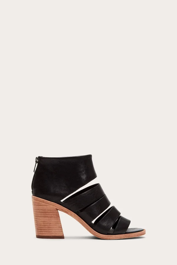 Frye Tash Cutout Bootie Women's Shoes Black Leather : 9.5 B