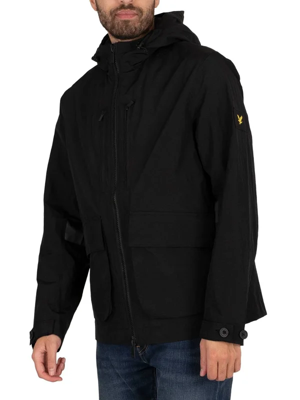 Lyle & Scott Mens&s Hooded Jacket, Jet Black, JK1425V-Z865, Size: M