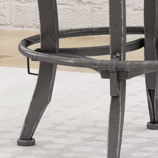 Christopher Knight Home Farmdale Reclaimed Swiveling Iron Barstool with Firwood Seat by - Size: Dark Gray Brushed + Black