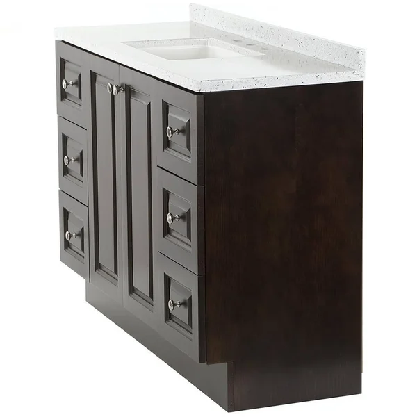 Glacier Bay Northwood 49 in. W x 19 in. D Vanity in Dusk with Solid Surface Vanity Top in Silver Ash with White Sink