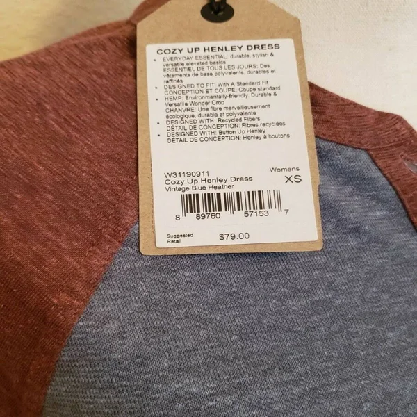 Prana Cozy Up Henley Dress - Women's Vintage Blue Heather, Xs