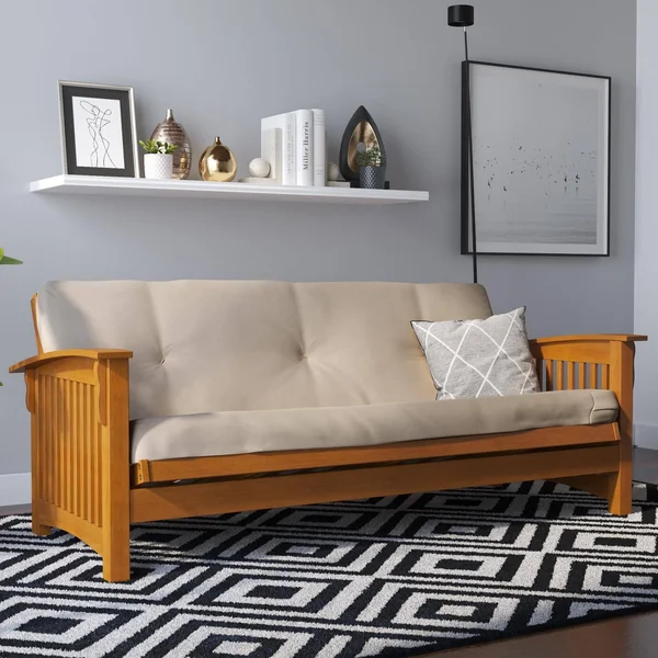 DHP Eve 6 inch Full High Density Polyester Fill Futon Mattress in Gray