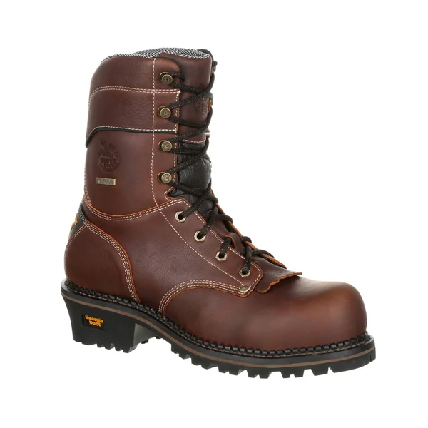 Men's Georgia Boot GB00235 Amp LT Logger Waterproof Work Boot - Size: 11, Brown