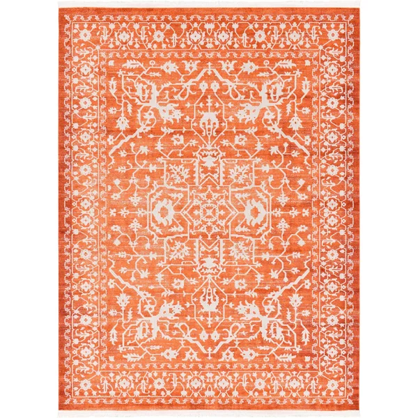 Unique Loom Olympia New Classical Area Rug - 9& x 12& Terracotta