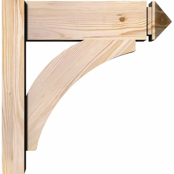 Ekena Millwork OUT06X24X24THR03SDF 5 1/2x22W x 24x22D x 24x22H Thorton Smooth Arts and Crafts Outlooker - Douglas Fir